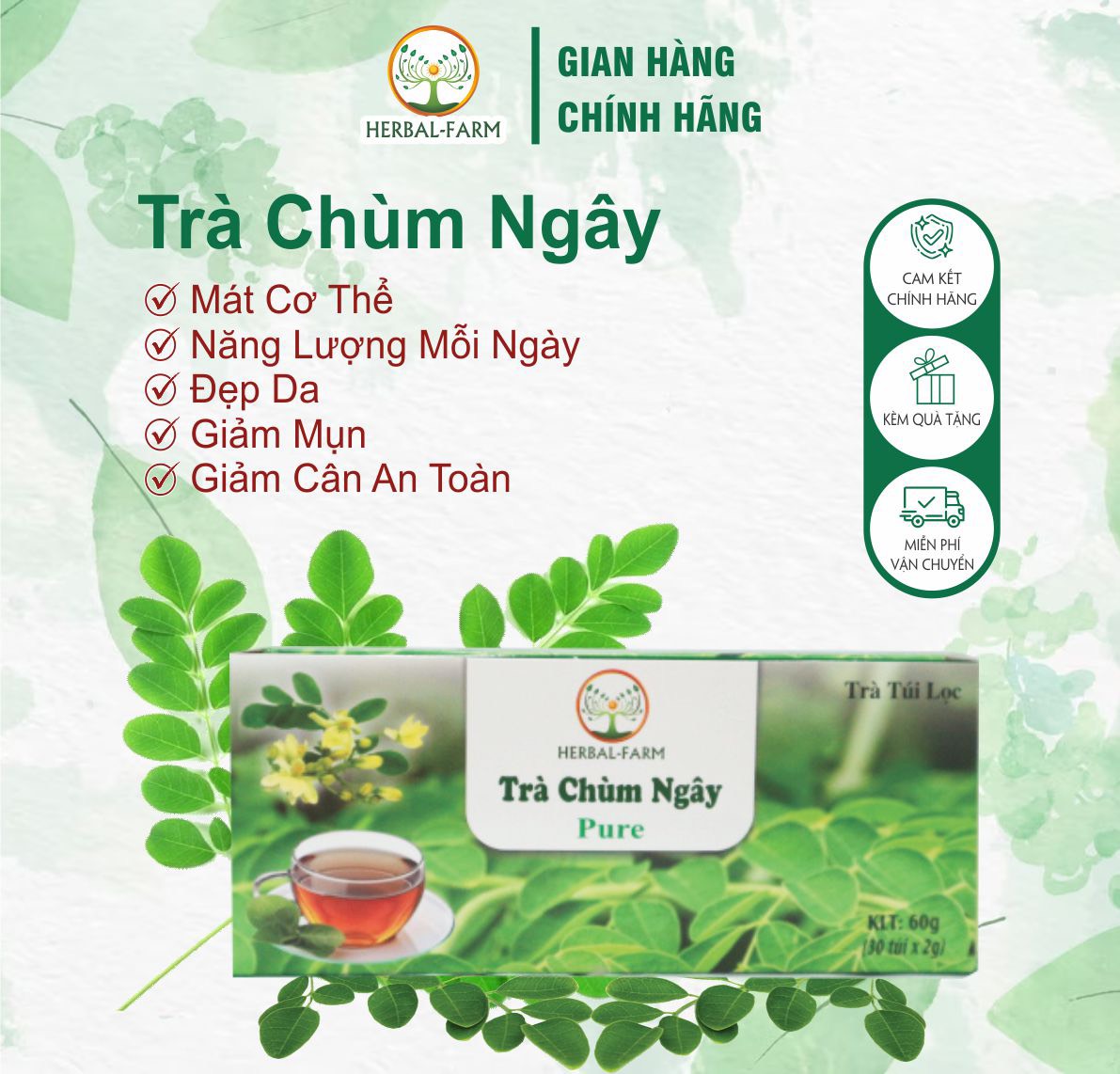 TRÀ CHÙM NGÂY HERBAL FARM TÚI LỌC