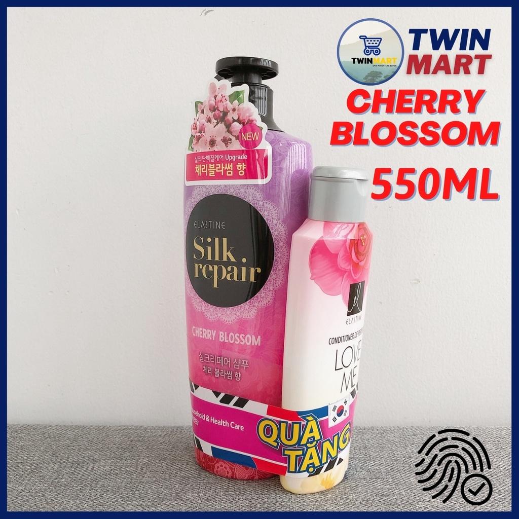 Dầu gội chăm sóc và nuôi dưỡng tóc Elastine Silk Repair Cherry Blossom 550ml sản xuất tại Hàn Quốc