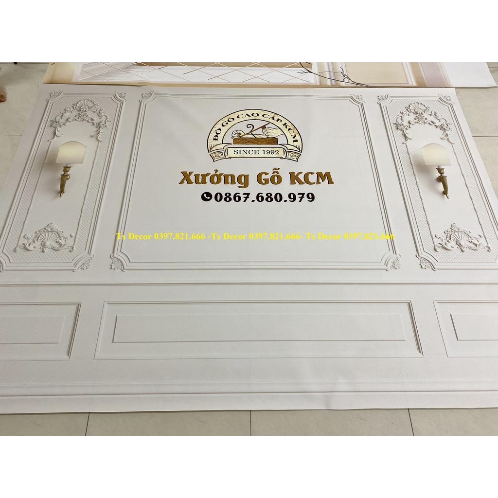Phông nền livestream chụp ảnh màu trắng 3D 5D Sang Trọng Dán Tường Khổ Lớn