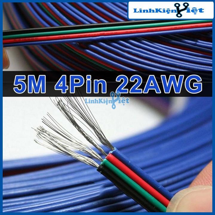 Dây Điện Dẹt 4 Màu Khác Nhau Cho Đèn LED RGB 4 pin 22AWG