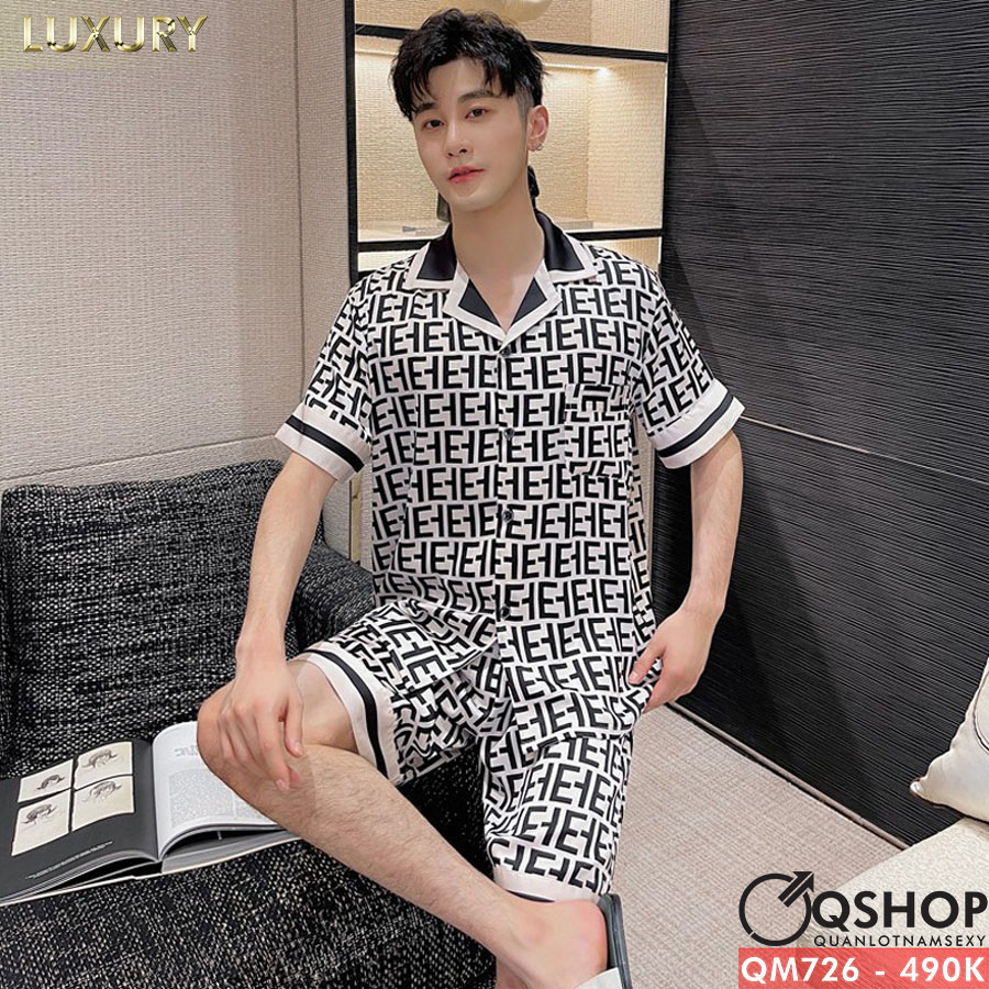 Bộ đồ pijama nam luxury quần ngắn, tay ngắn QSHOP QM726