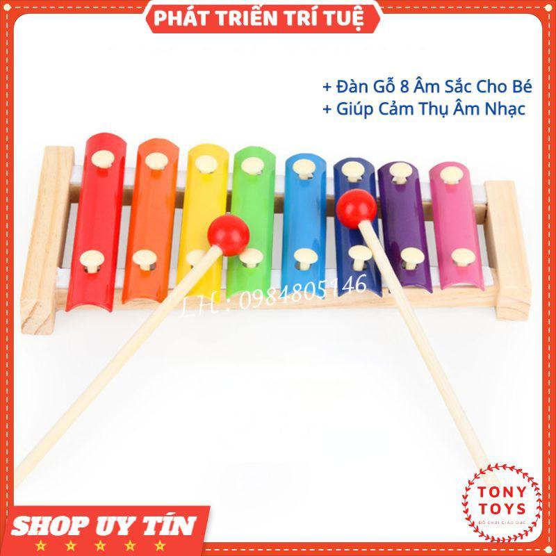 Đồ Chơi Gỗ Đàn 8 Thanh - Đàn Xylophone Phát Triển Khả Năng Cảm Quan, Cảm Thụ, Nhận Biết Cho Bé