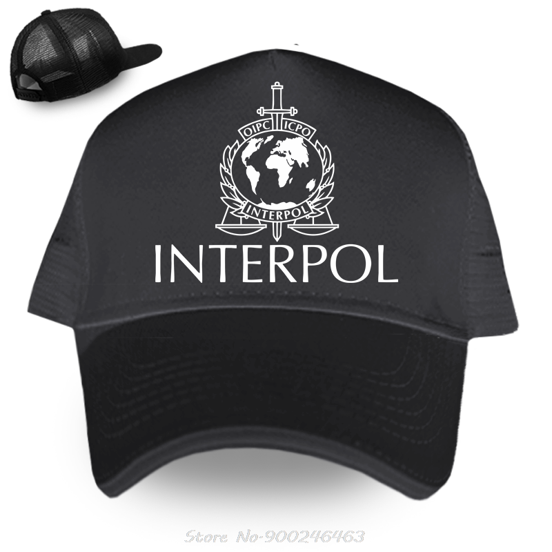 Mũ bóng chày nam International Interpol Mũ thể thao ngoài trời Mũ thể thao Golf Nữ Mũ Hip Hop Mũ Hip Color: Regular Black Size: Adjustable