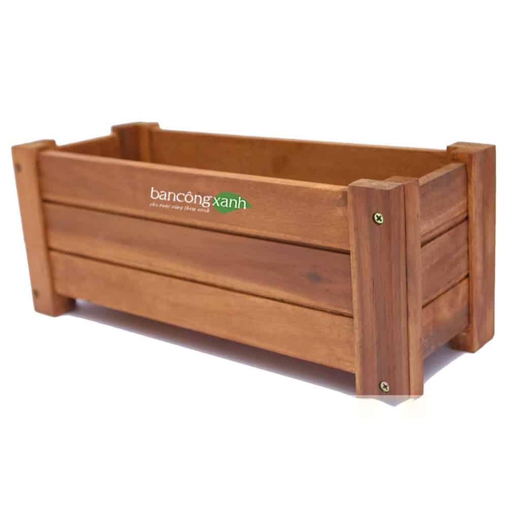 Chậu gỗ chữ nhật trồng cây, trồng rau, trồng hoa cao cấp - ban công xanh