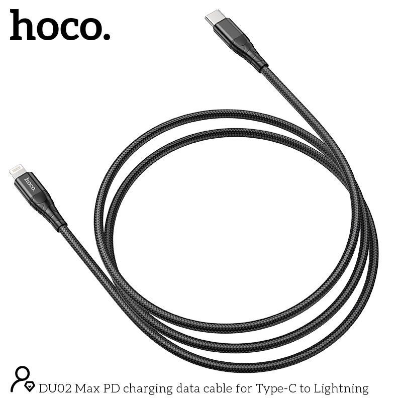 áp Sạc Nhanh Dành Cho Iphone 12Promax PD20w -Dây Sạc Nhanh Hoco DU02 PD20W TyPe C To IP -Dây Dù Siêu Bền Chống Đứt Gãy -Hàng Chính Hãng.