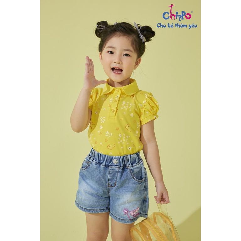 Áo Polo Chippo cho bé Gái chất liệu 100% Cotton áo thun sơ mi đi học cho bé từ 2 đến 6 tuổi (12-22Kg)