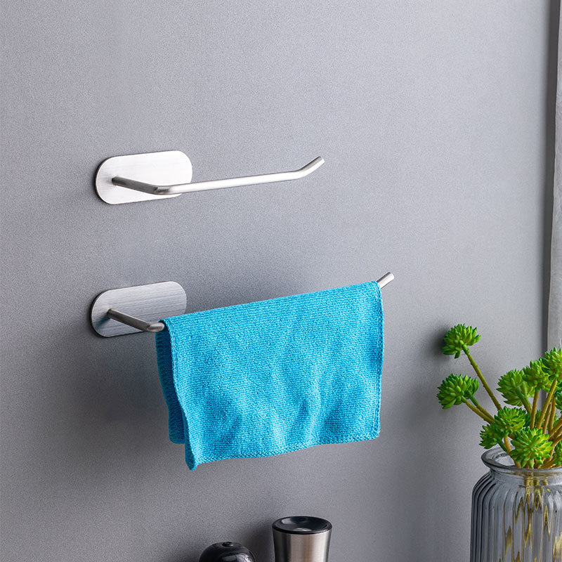 Móc Treo Cuộn Giấy, Treo Khăn Inox 304 Dán Tường Không Cần Khoan