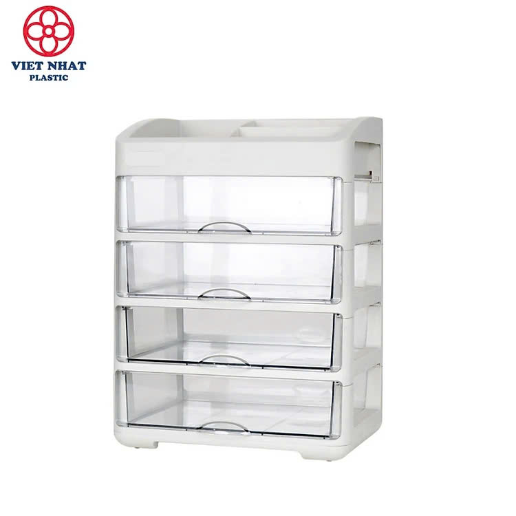 Tủ Đựng Mỹ Phẩm Cao Cấp HOKORI 4 Tầng, Kệ Đựng Mỹ Phẩm, Đồ Trang Điểm Nhiều Ngăn - Hàng Việt Nam