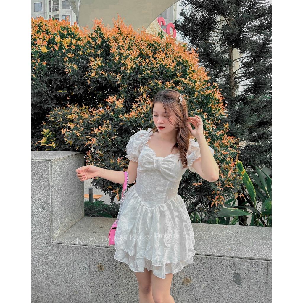 Váy xòe 2 tầng đính nơ phong cách tiểu thư sang chảnh KAZY DRESS V045