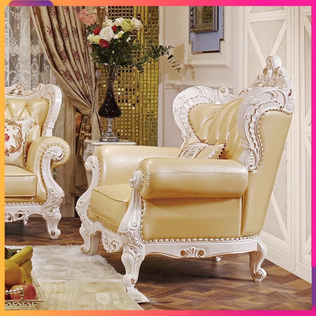 Sofa tân cổ điển hoàng gia gỗ thịt bọc da bò nguyên miếng – xứng tầm đẳng cấp cho nhà Lâu Đài, Siêu Biệt Thự
