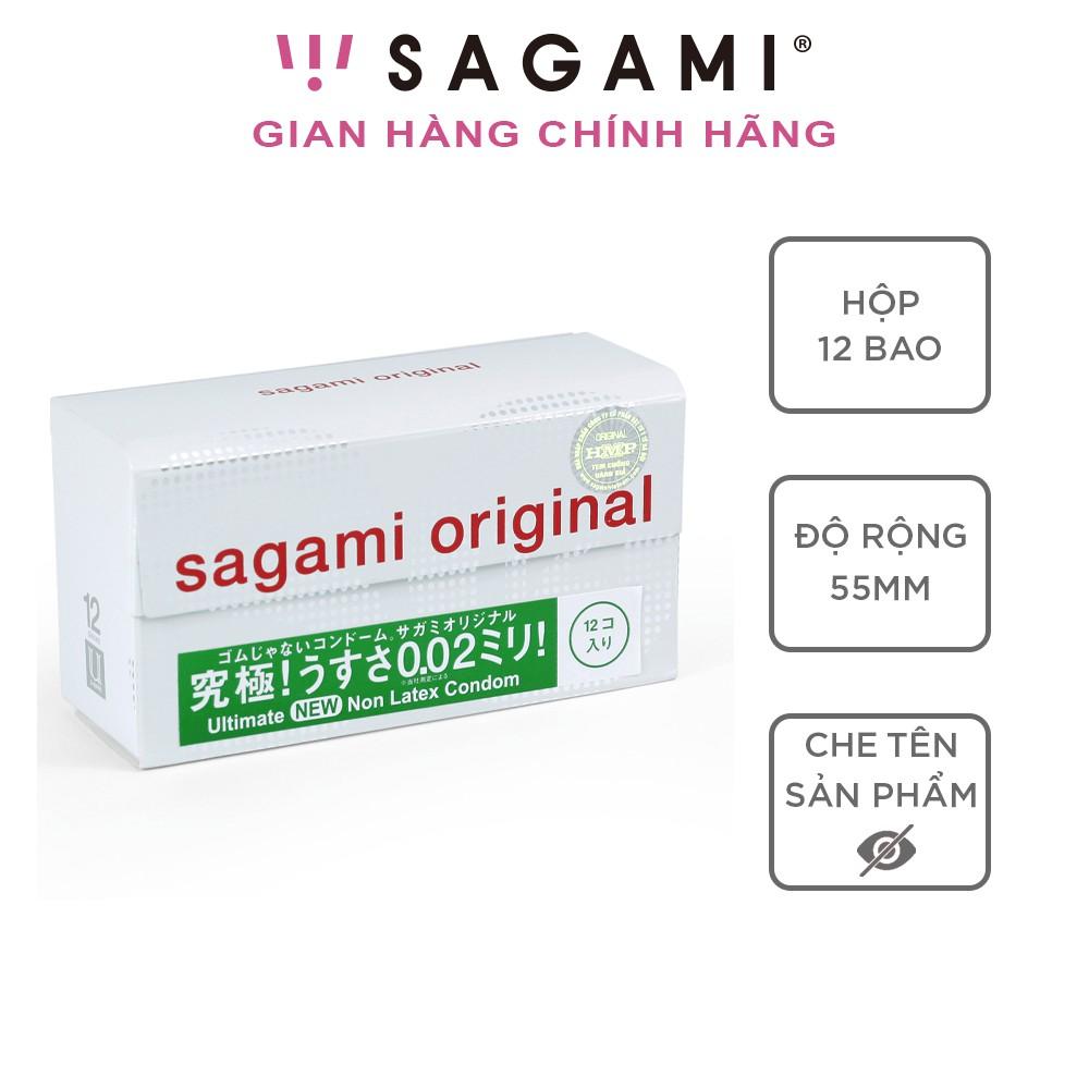 Bao cao su Sagami 002 - Siêu mỏng - Non latex - Hộp 12 chiếc