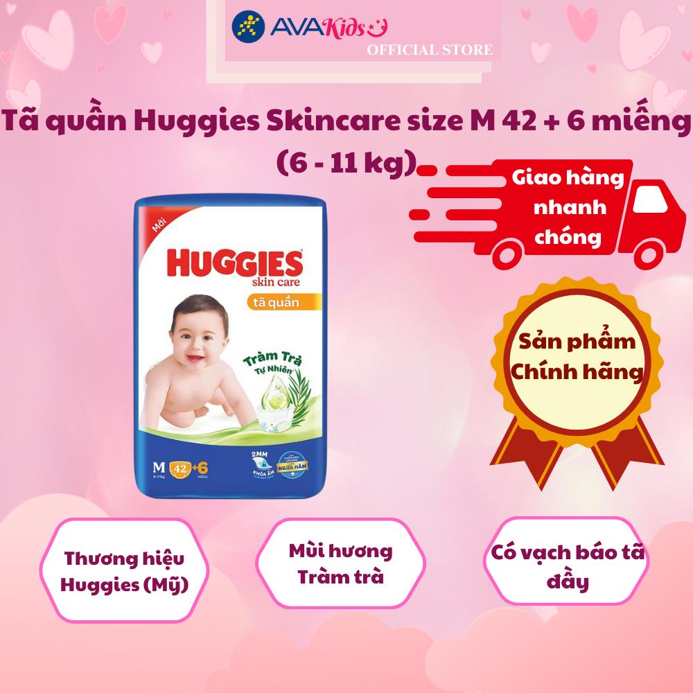 Tã quần Huggies Skincare size M 42 + 6 miếng (6 - 11 kg)