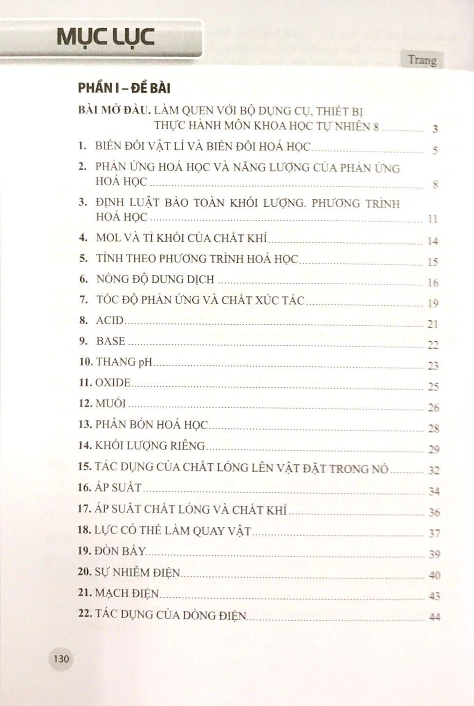 Bài Tập Khoa Học Tự Nhiên 8 (Cánh Diều) (Chuẩn)