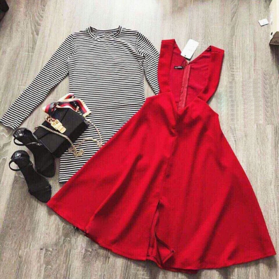 Set yếm kèm áo thun có thể mặc 2 kiểu