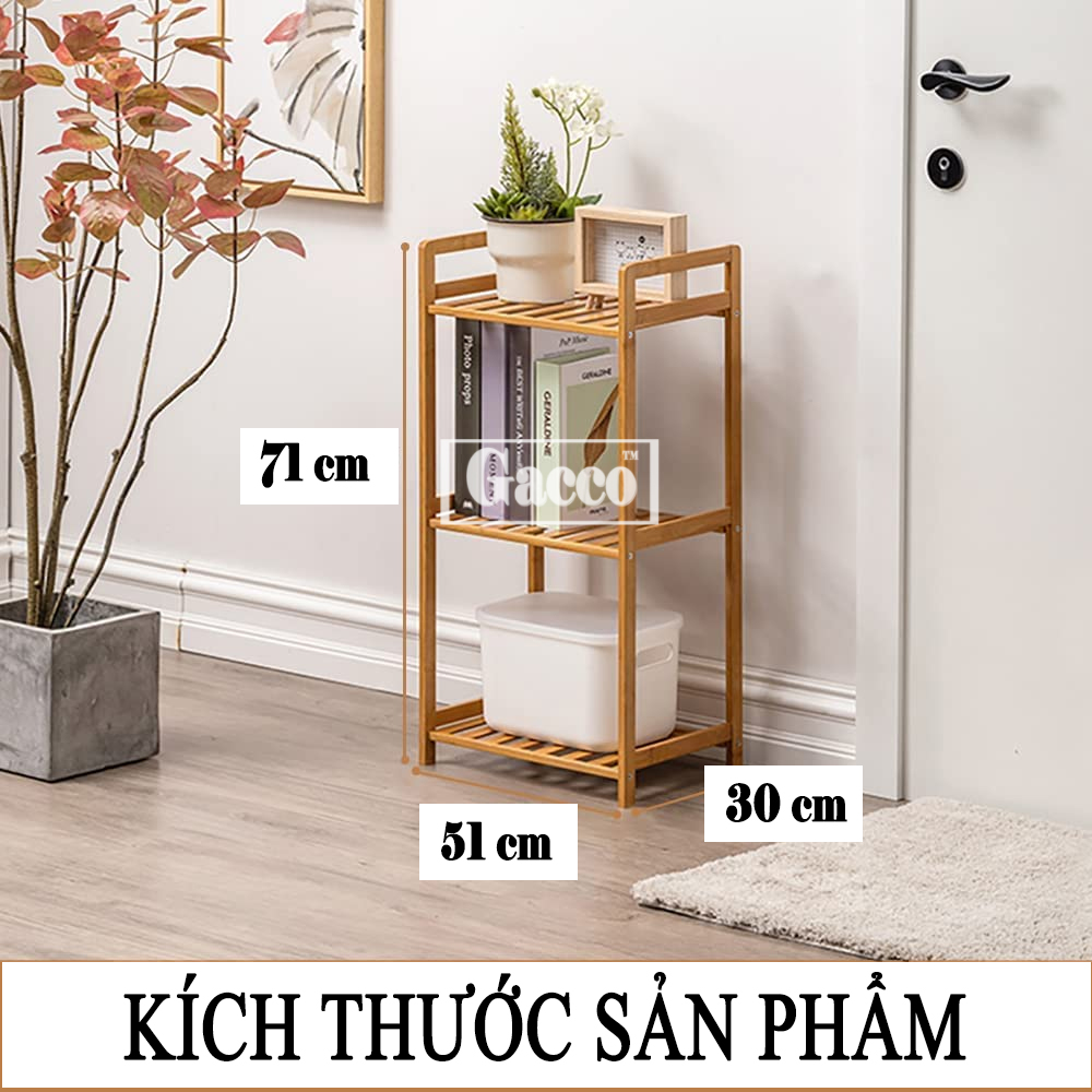 Kệ gỗ đa năng 3 tầng gỗ tự nhiên dùng làm tủ giày, kệ sách, kệ decor trang trí nhà cửa