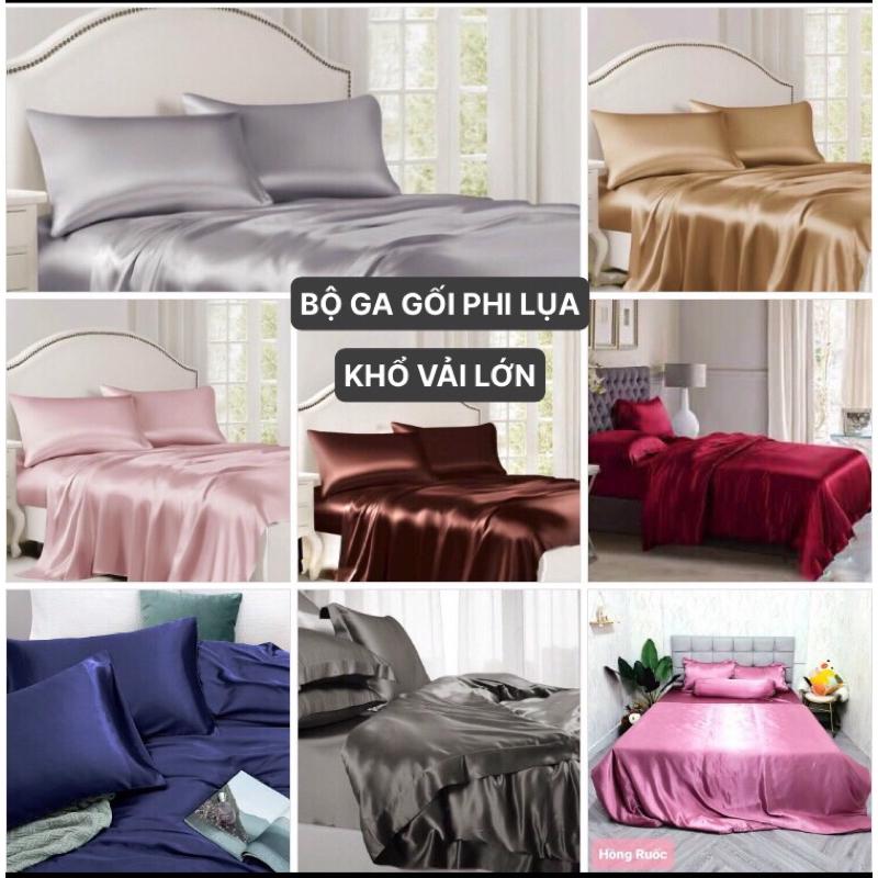 BỘ GA GỐI PHI LỤA - ÔM DÂY KHOÁ -KHỔ VẢI LỚN đủ size