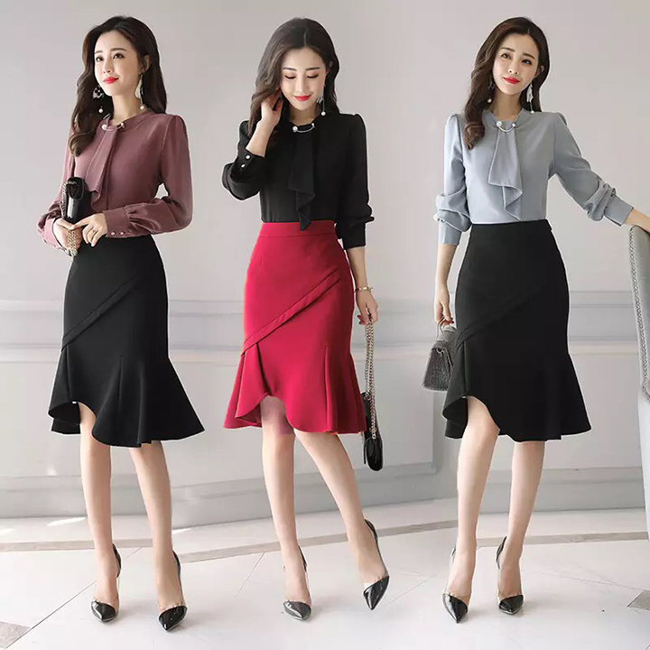 Chân váy đuôi cá phong cách công sở chất liệu vải co giản tốt, thoáng mát Storevanshop CV0015