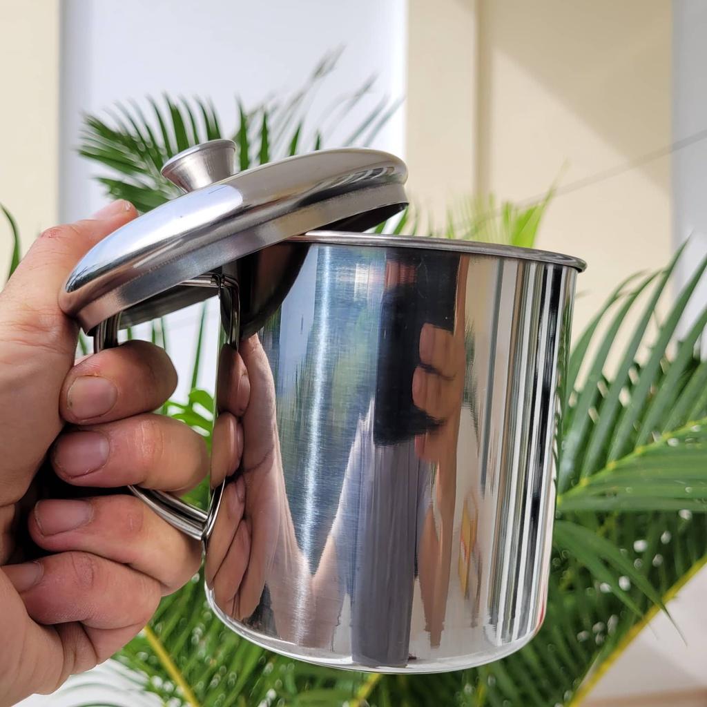 CỐC UỐNG NƯỚC, TÁCH uống trà, cà phê INOX SUS 304 700ml/ Ca thẳng INOX 304 nhiều size. Có nắp, kiểu dáng Sang Trọng