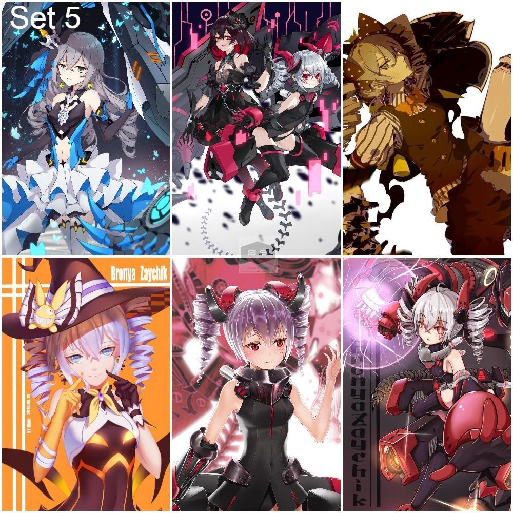 Bộ 6 Áp phích - Poster Game Honkai Impact (bóc dán) - A3, A4, A5