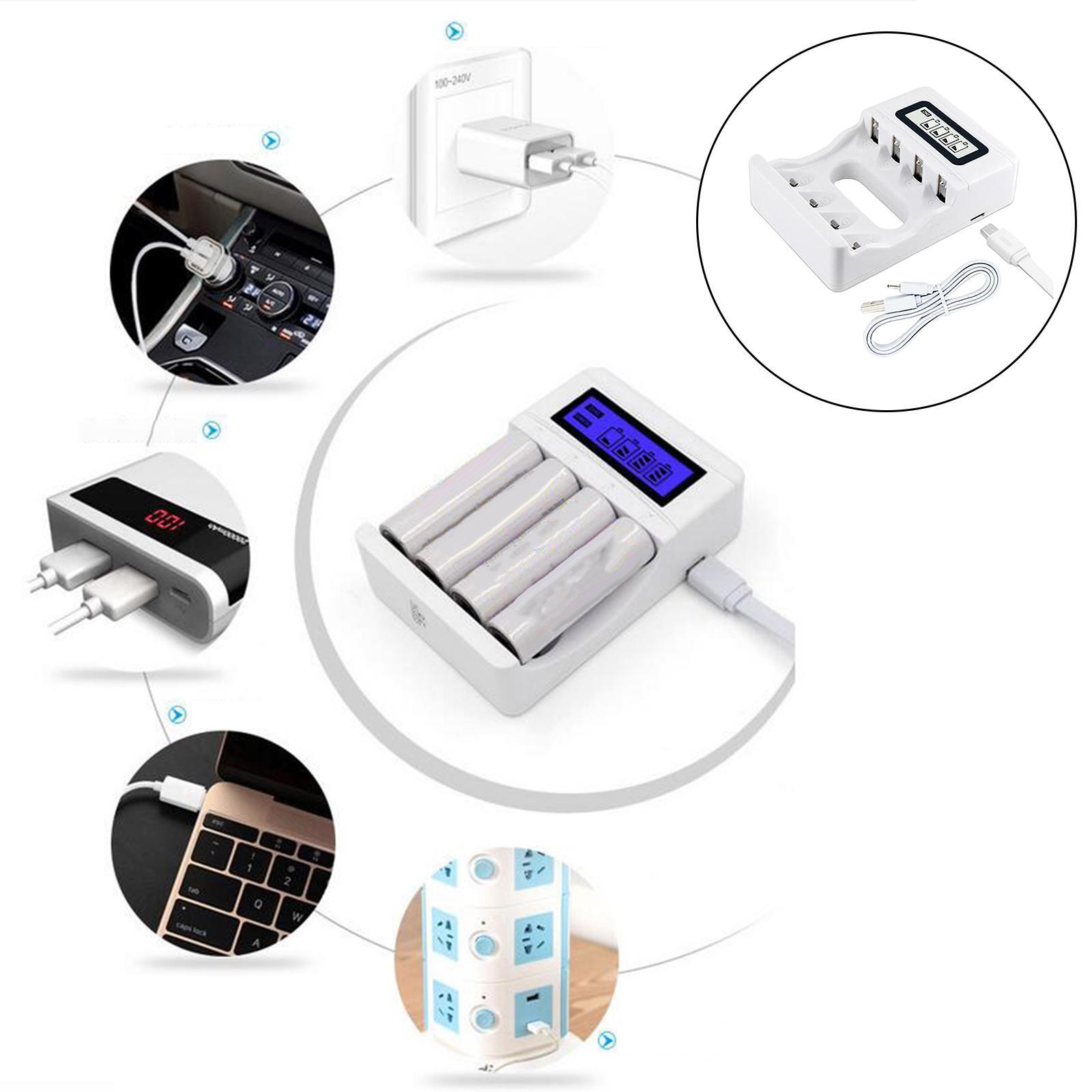 Battery Charger LCD Display for   Rechargeable Batteries Flashlight