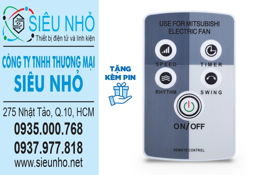 Điều khiển dùng cho quạt đứng và quạt treo tường Mitsubishi