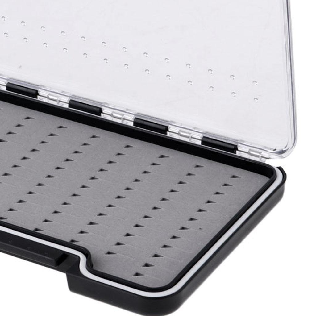 Foam Insert Fly Box Flies Fishing  Storage Transparent Lid