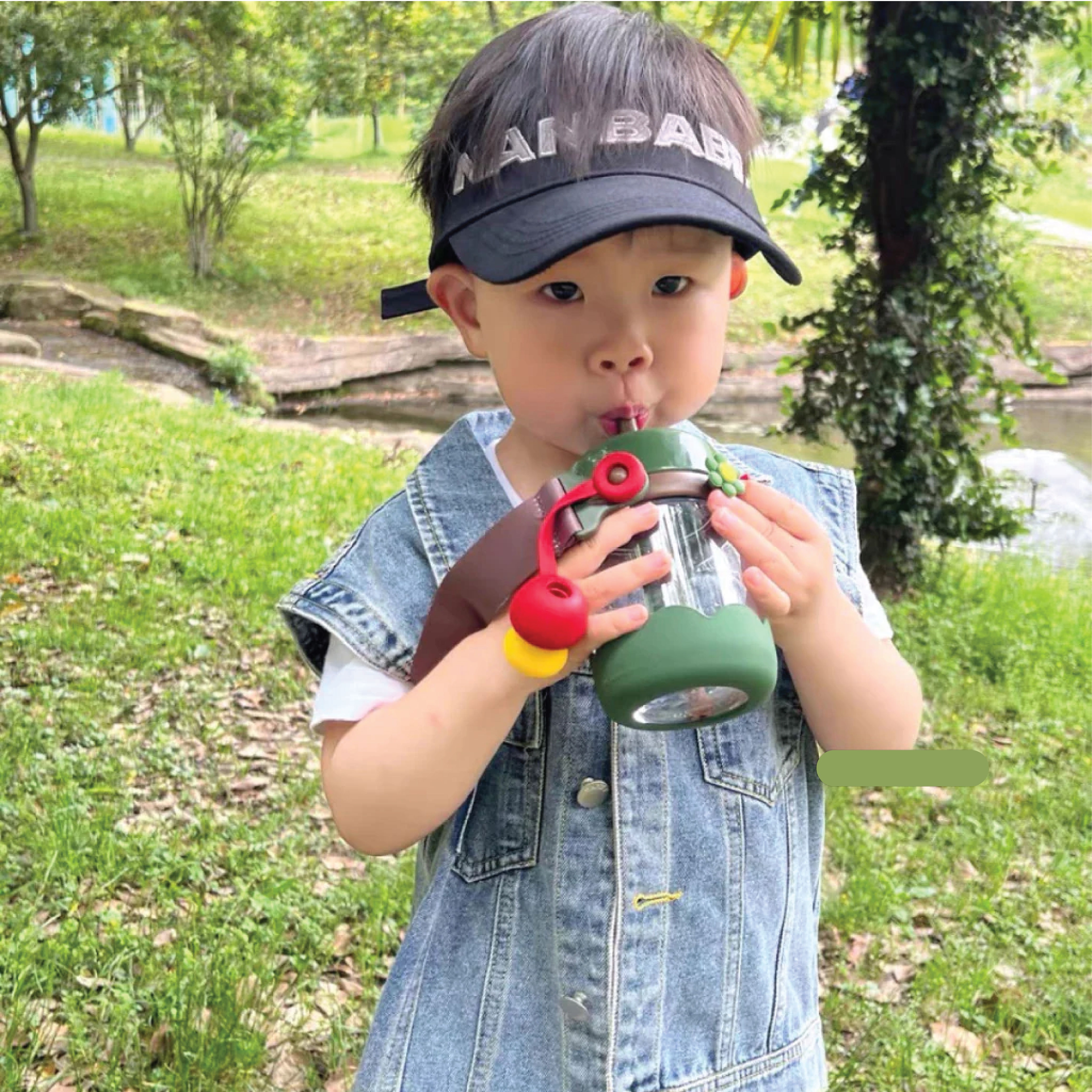 Bình uống nước tritan cho bé Zoyzoii E6 Nature Paradise Cup, bình nước thể thao cao cấp - Hàng chính hãng