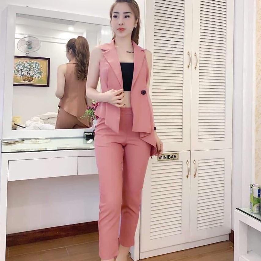 Set bộ cổ vest lệch tà siêu xinh