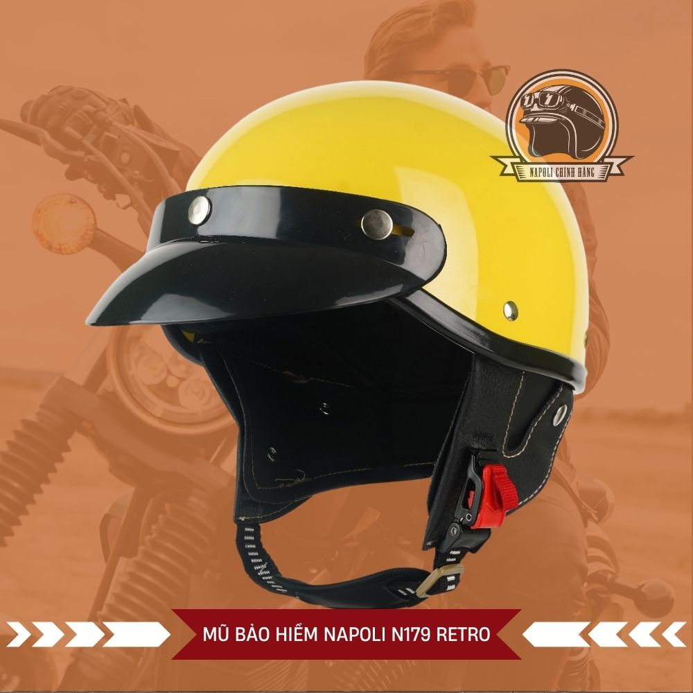 Mũ Bảo Hiểm Napoli Nửa Đầu [CHÍNH HÃNG] [FREESHIP] - Nón Bảo Hiểm Napoli N179 Retro Japan Style