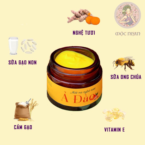 Mặt nạ nghệ tươi sáng da mờ thâm nám Mộc Nhan Natural 50gr