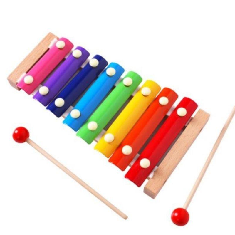 Đàn gõ 8 thanh Xylophone, đồ chơi nhạc cụ thông minh bằng gỗ giúp bé cảm thụ âm thanh tốt từ 0 đế 7 tuổi