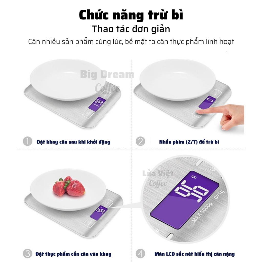 Cân tiểu ly điện tử mini chống nước N6 đinh lượng 1g -5kg cân tiểu li nhà bếp làm bánh pha chế có trừ bì chính xác cao