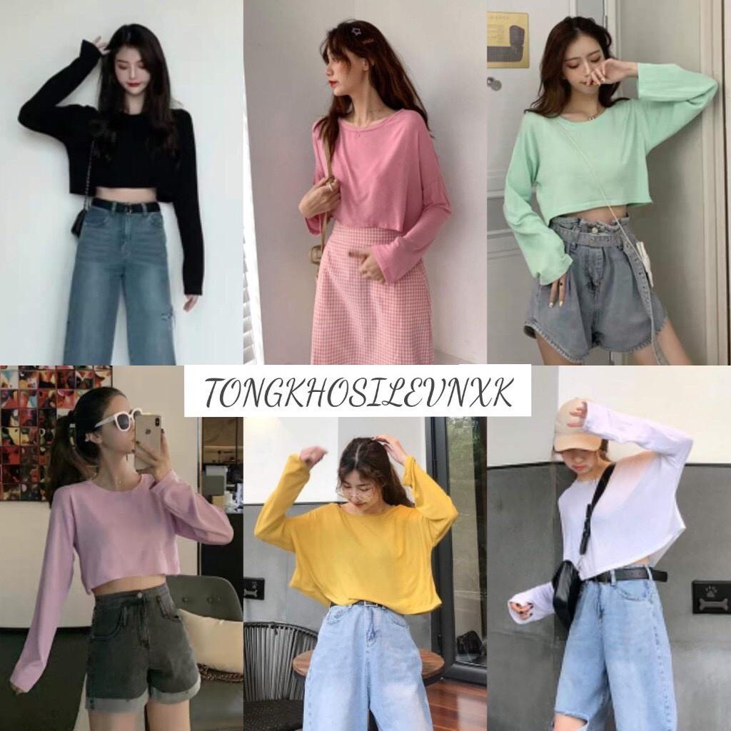 ÁO TAY DÀI CROPTOP FORM RỘNG CÁ TÍNH HÌNH THẬT UP Ở CUỐI