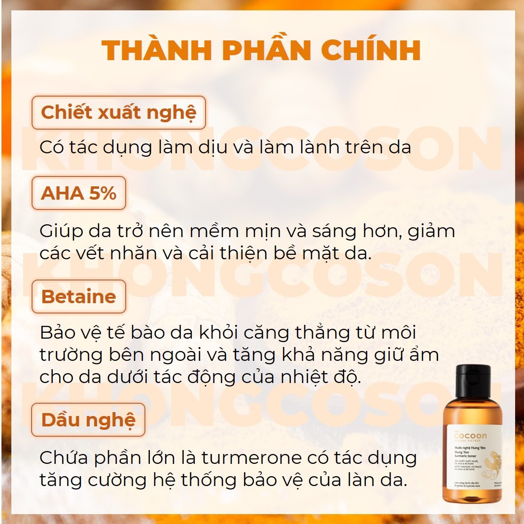 Toner Nghệ Hưng Yên Cocoon 140ml + Tặng Kèm Túi Cói Thời Trang