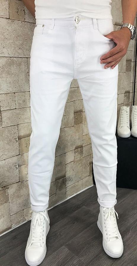 Quần Jeans Nam Trắng Dáng Ôm JEANTRANG99