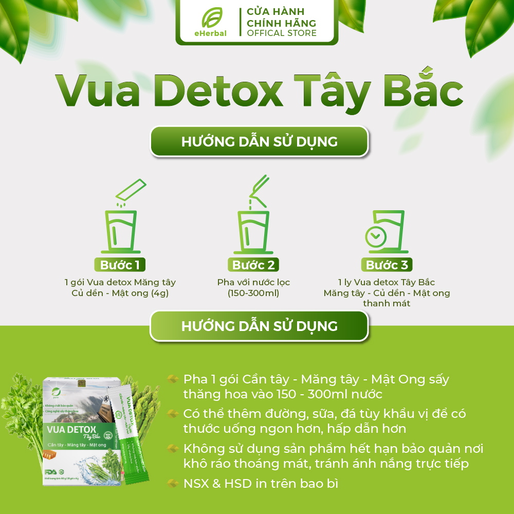 Vua Detox- Cần Tây+ Măng Tây+ Mật Ong