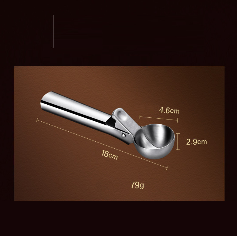 Dụng cụ múc kem, trái cây inox - 18cm, 79g