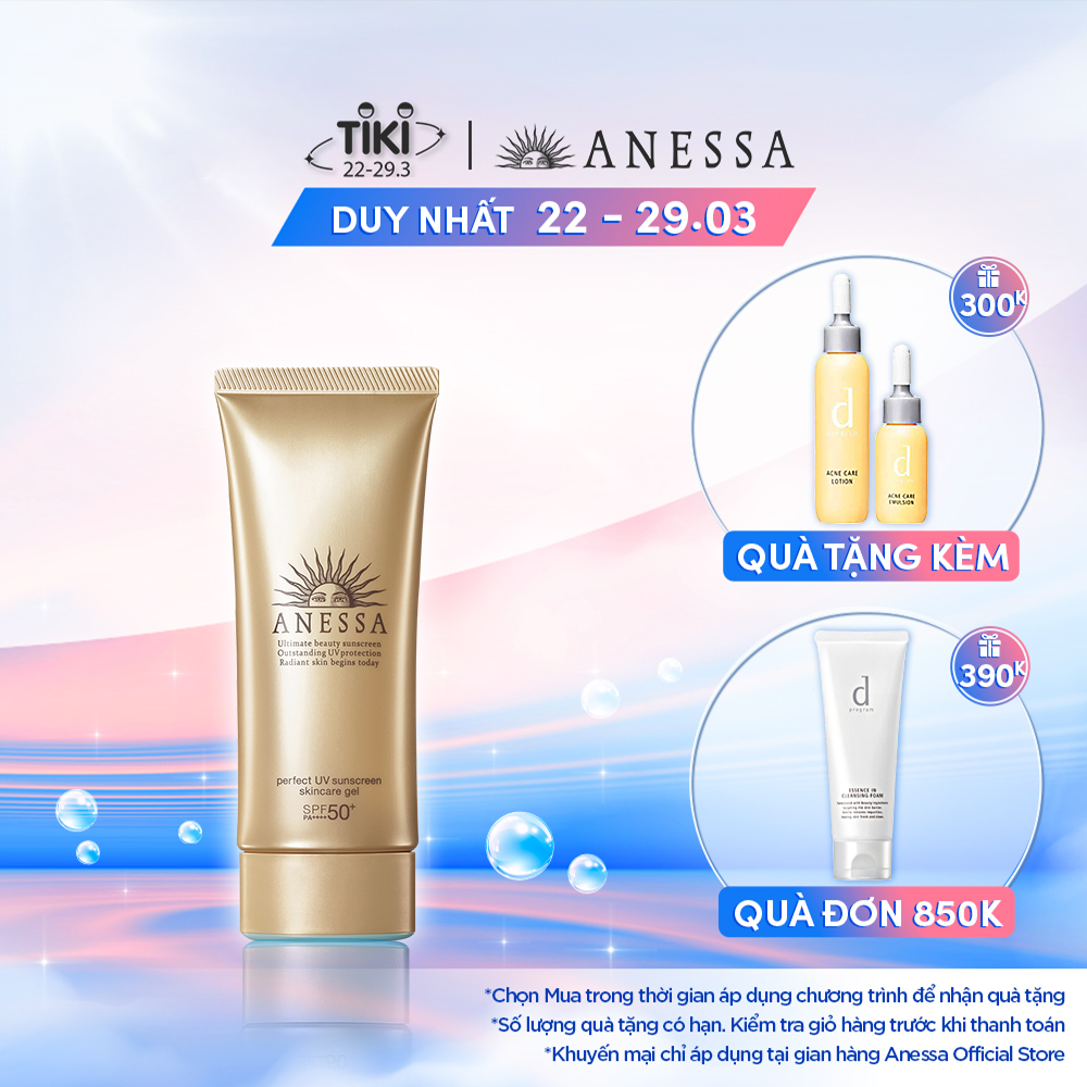 Kem chống nắng dạng gel dưỡng ẩm bảo vệ hoàn hảo Anessa Perfect UV Sunscreen Skincare Gel SPF50+ PA++++ 90g