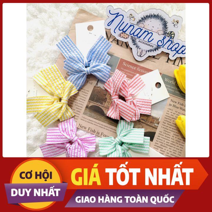 Set 2 - Cột tóc phối nơ carô hàn quốc dễ thương - Nunam shop