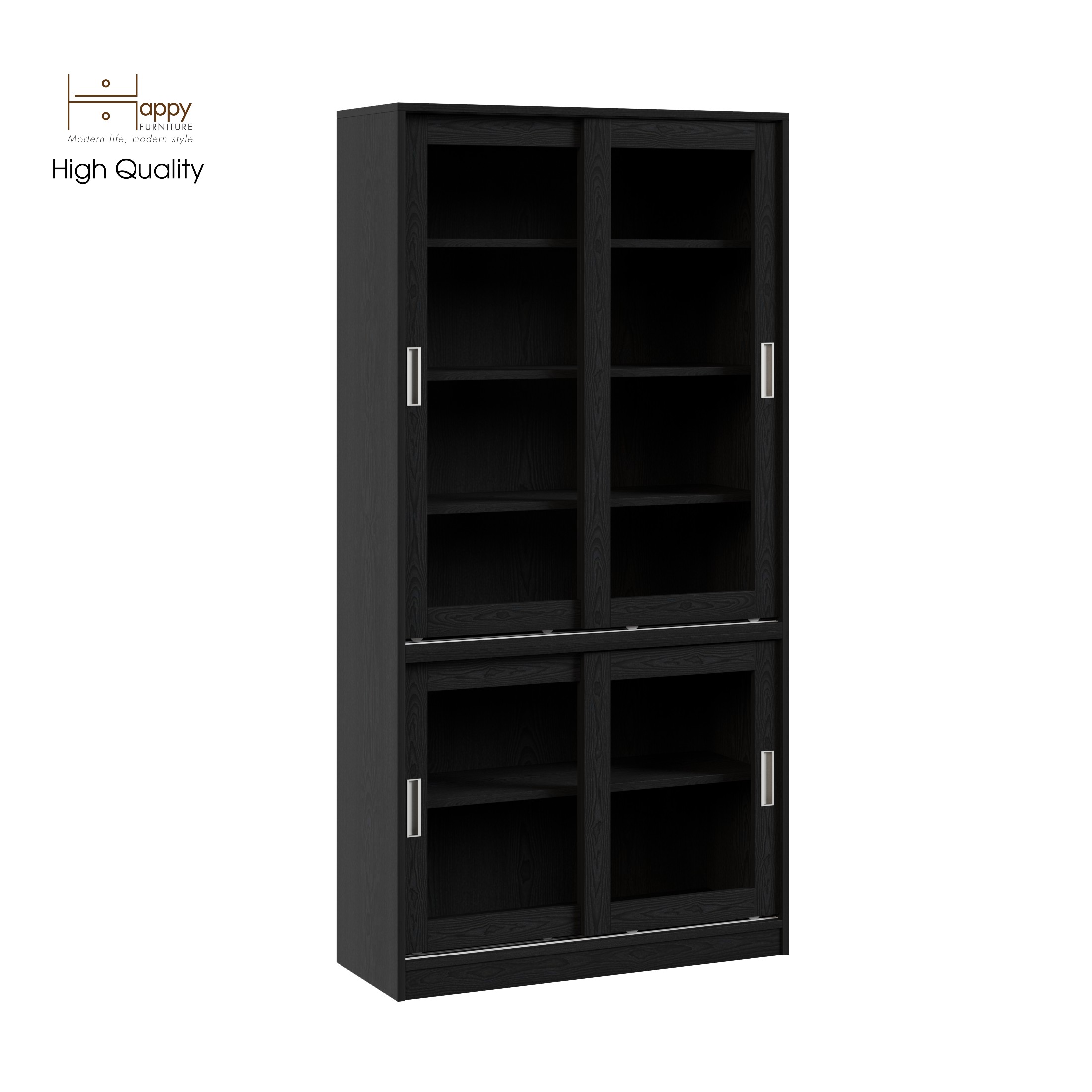 [Happy Home Furniture] LUCA, Tủ sách 4 cánh lùa, 90cm x 35cm x 180cm ( DxRxC), TCL_012
