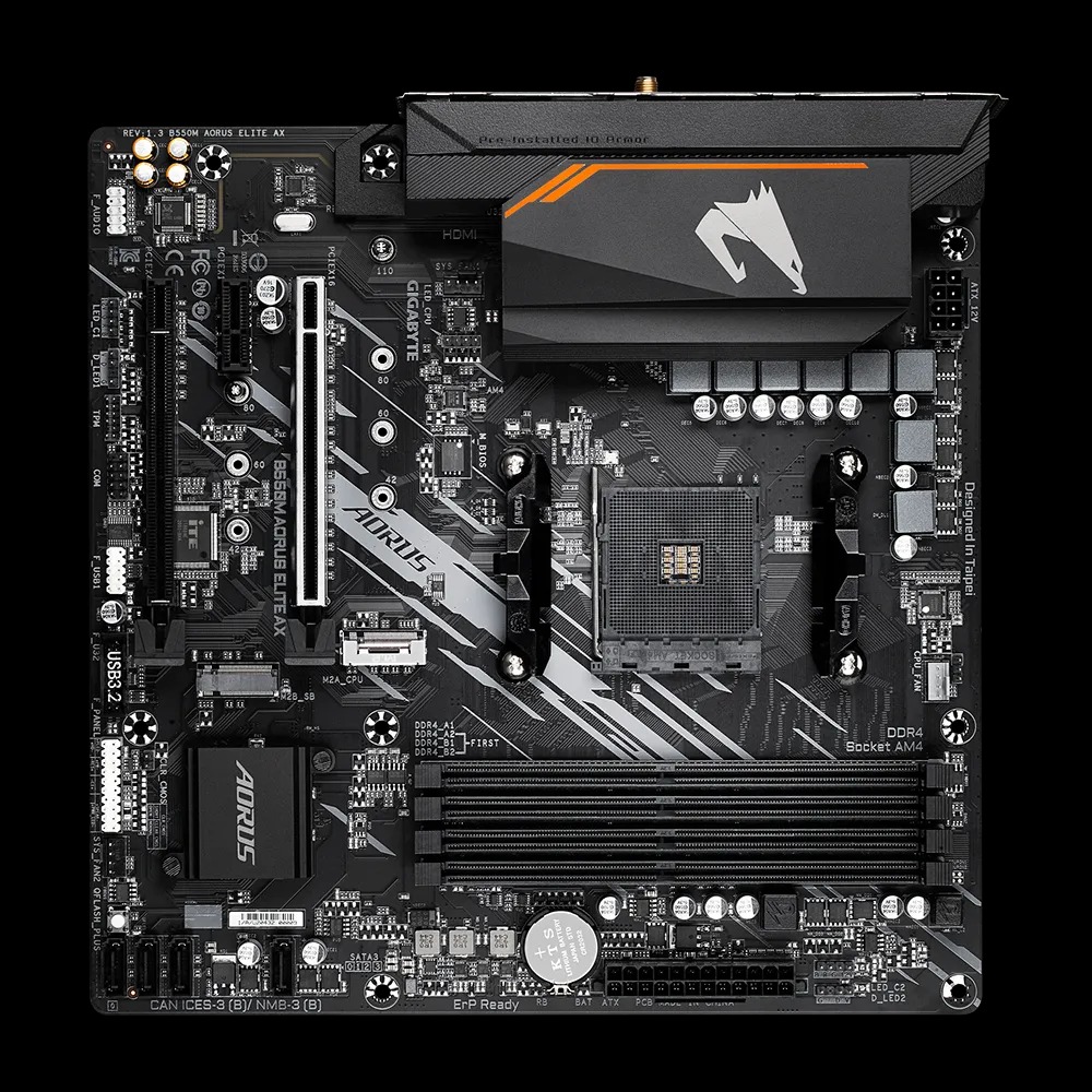 Mainboard Gigabyte B550M AORUS ELITE AX Socket AM4 - Hàng Chính Hãng