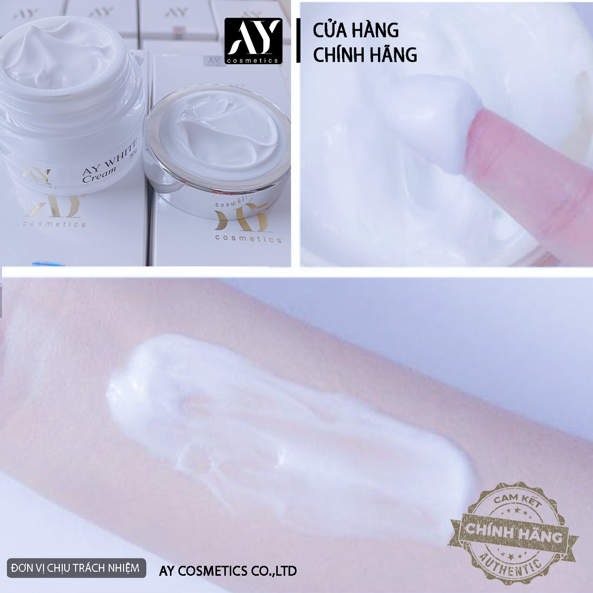 Combo  dưỡng trắng tinh chất alpha arbutin ,b5 AY WHTE cream 30g cấp nước dưỡng ẩm  AY COSMETICS