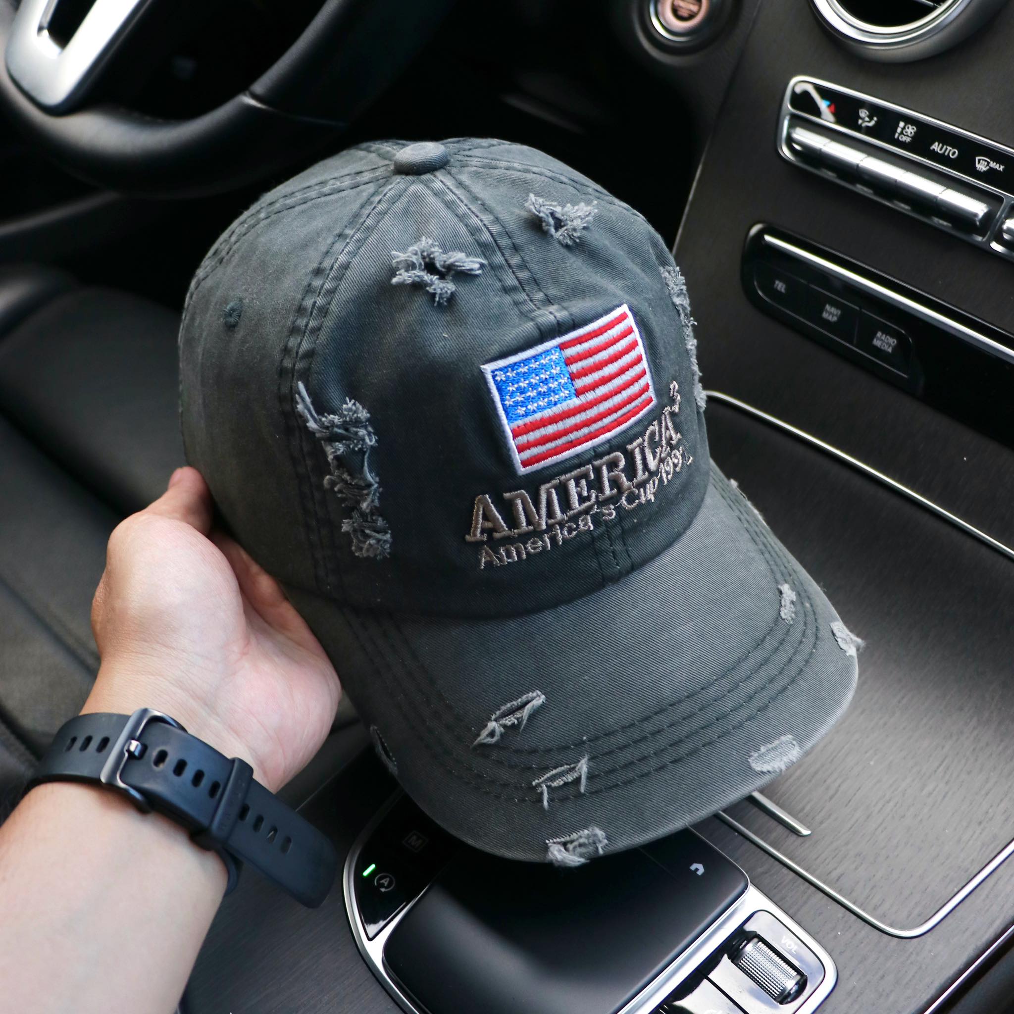 Nón kết, mũ lưỡi trai American3 phối vải jeans rách form chuẩn siêu đẹp (Ảnh thật)