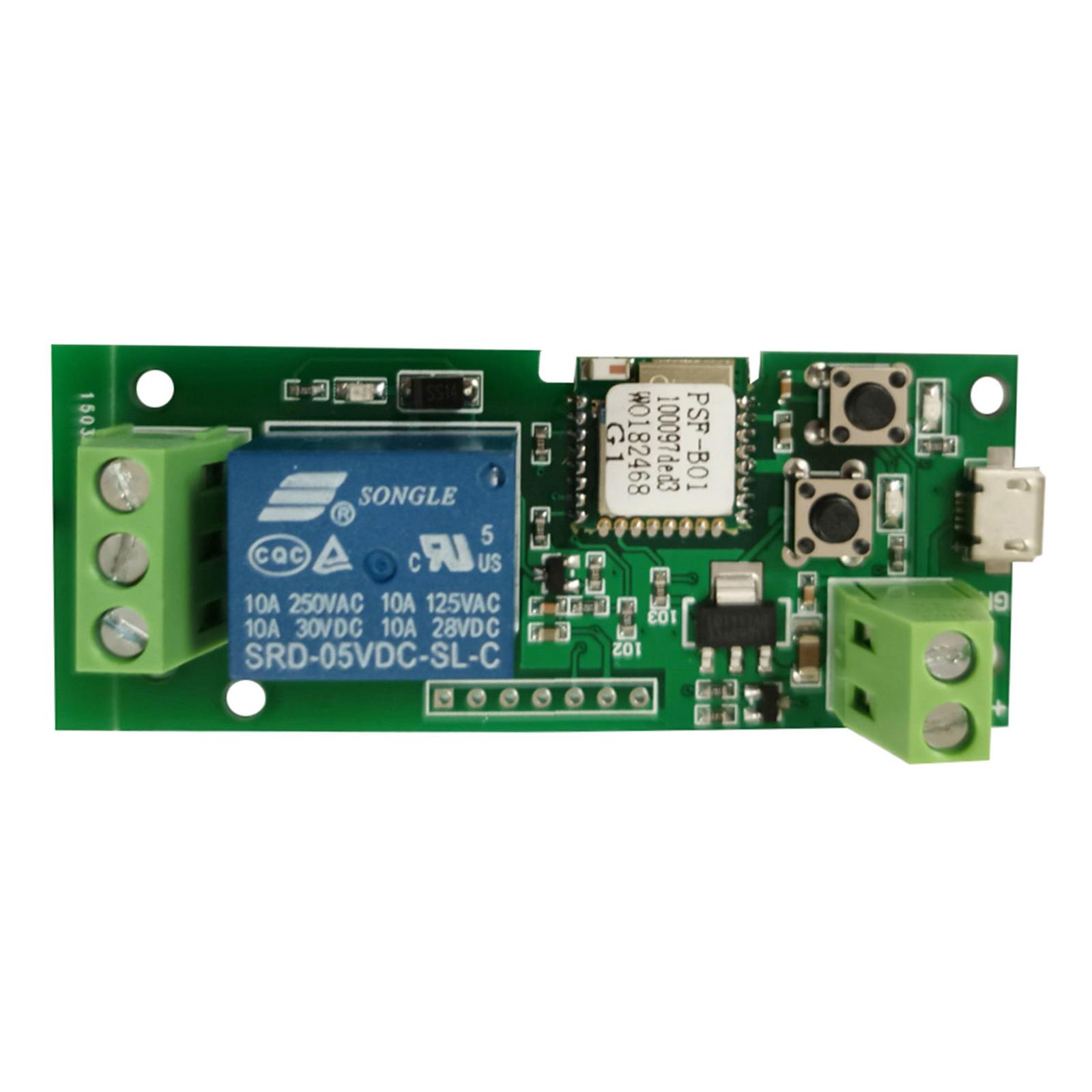 EWeLink USB DC5V Wifi Switch Wireless Relay Module Smart Home Automation Modules Phone APP Remote Control Timer Switch Alexa Google Home Voice Control for Access Control System Inching/Self-Locking