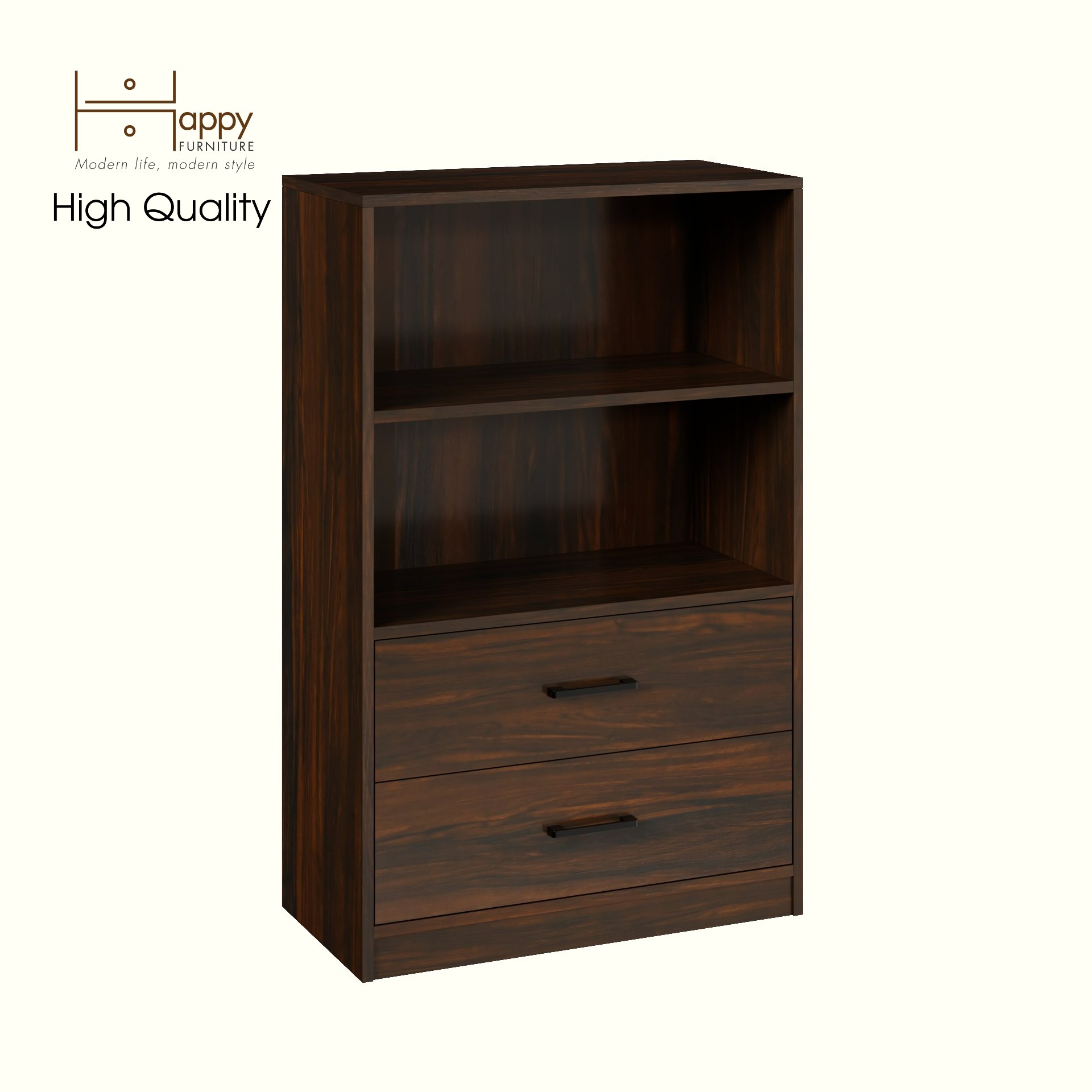 HAPPY FURNITURE , HEINEE - Kệ lưu trữ 2 ngăn kéo, TLT_039 , 70cm x 35cm x 110cm DxRxC, sản phẩm phổ thông