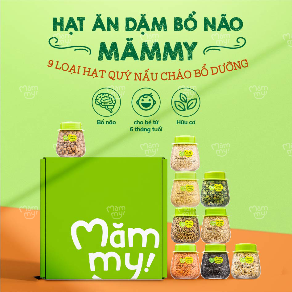 Combo tăng trưởng chiều cao, set 9 hạt quý Mămmy, 2 hộp phô mai tách muối giúp tăng chiều cao dành cho bé từ 6 tháng