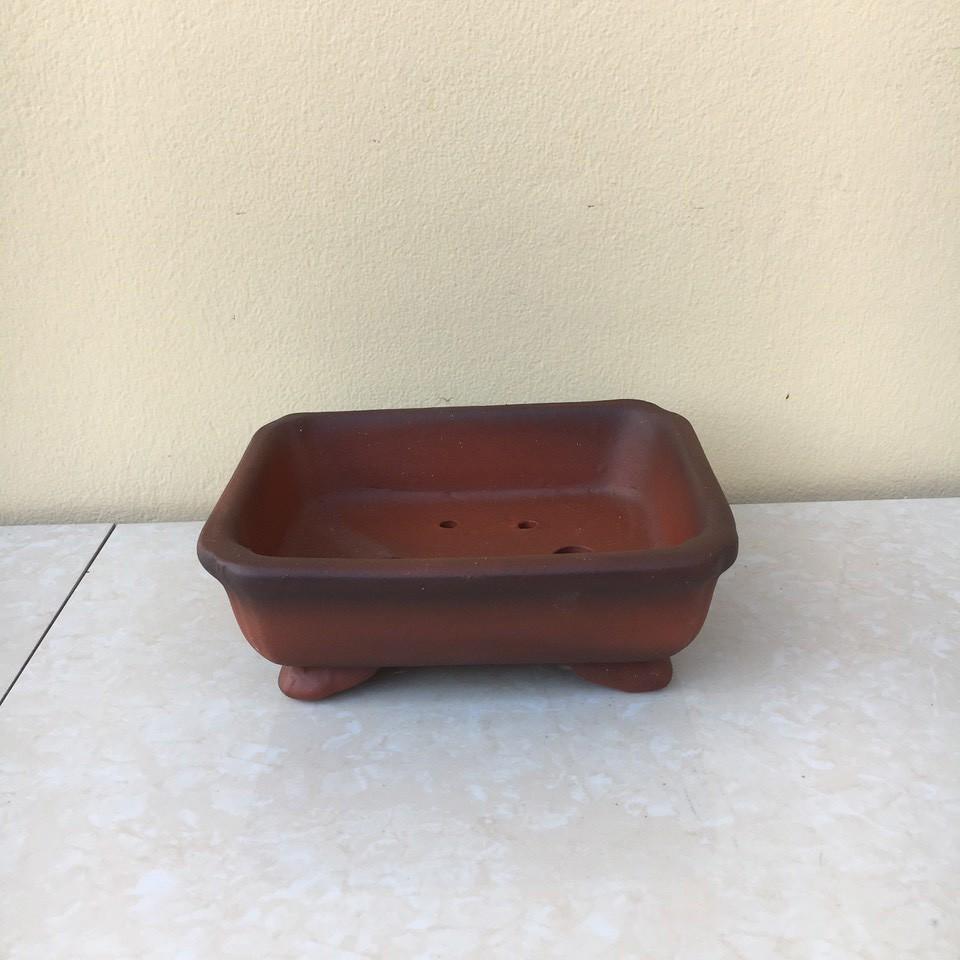 Chậu bonsai Chữ nhật mini đất nung gốm Bát tràng 1 size BM-39