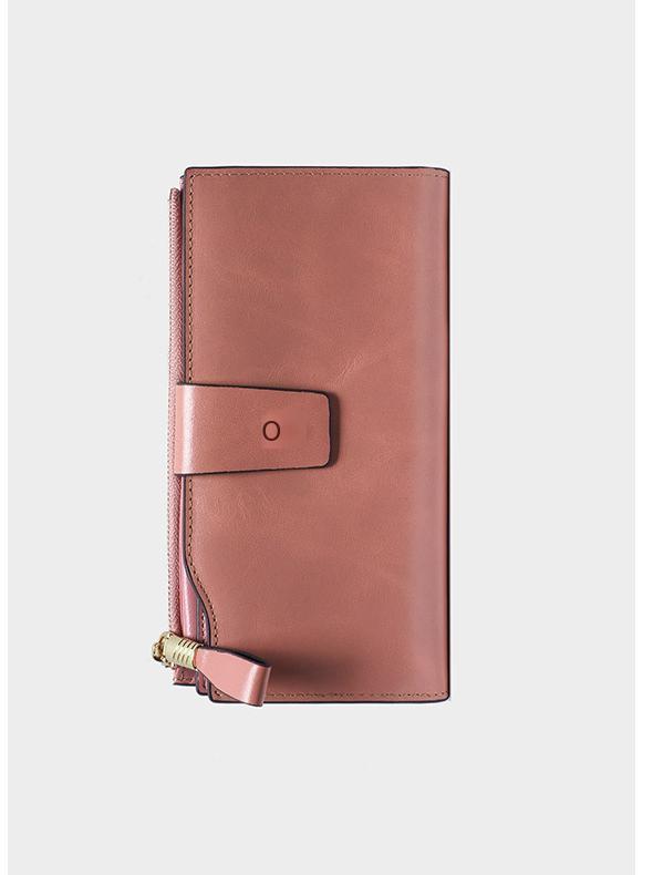 Phong cách mới nhất bán chạy ví mới da sáp dầu Clutch túi đựng tiền xu nữ đựng thẻ hóa đơn lớn kẹp ví dài