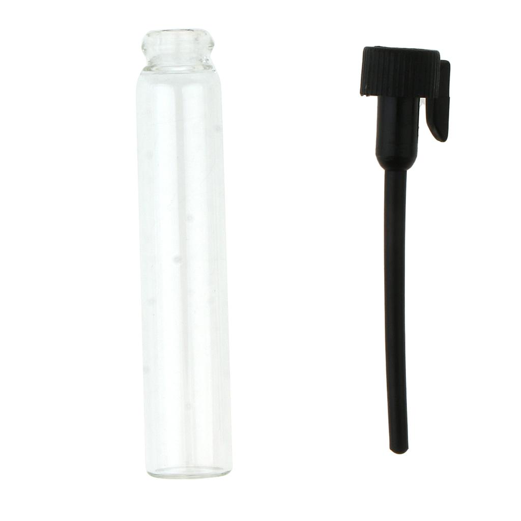 2x50x Mini Glass Perfume Sample Vials Empty Essential Oil Fragrance Bottle 2ml Black Cap