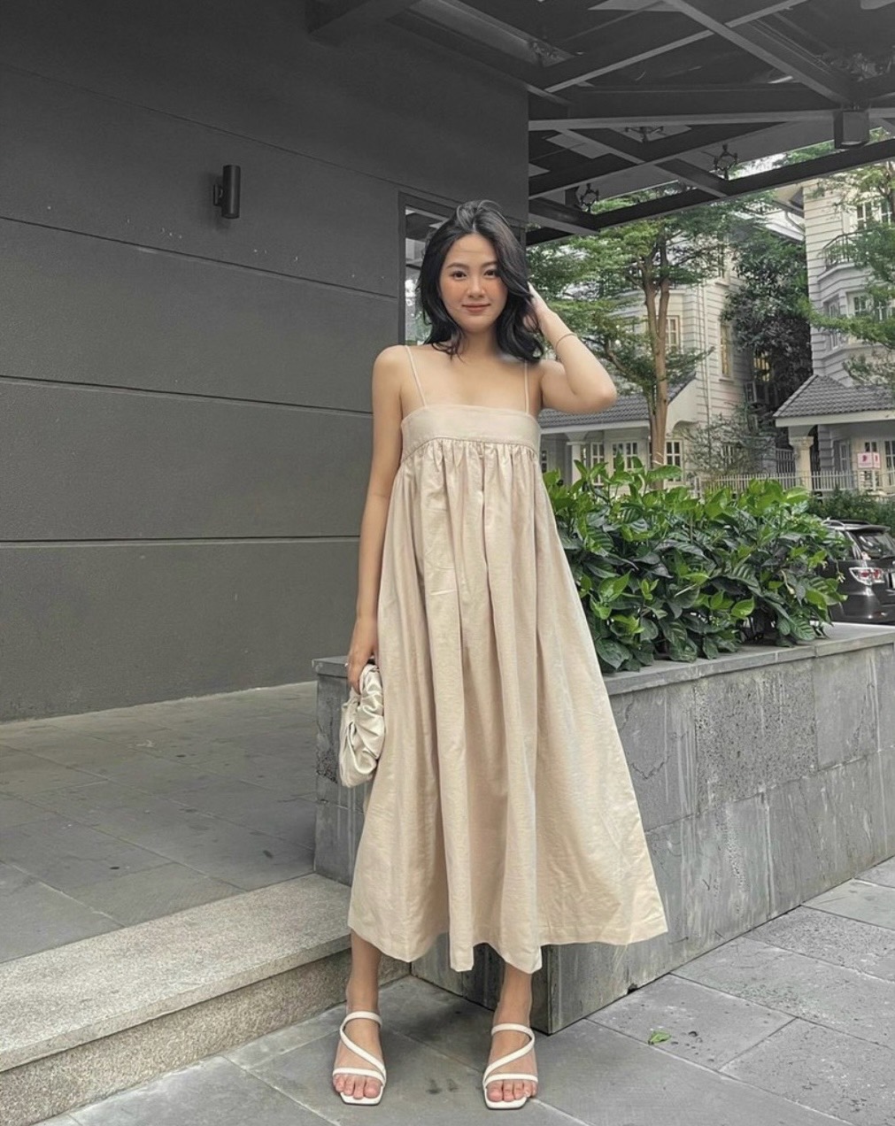 Váy 2 dây ôm ngực dáng dài, đầm maxi đi biển bầu bí phom rộng nhiều màu